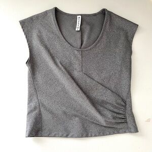 Athleta Gray Asymmetrical Muscle Tee